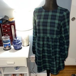 Urban Renewal Remnants Plaid Balloon Sleeve Dress